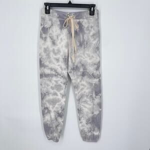 Enza Costa Women's Tie-Dye French Terry Jogger Sweatpants NEW Size XS Gray